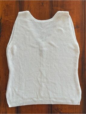 Mossimo Dutti Classic Women's V-Back Cream Knit Tank Top